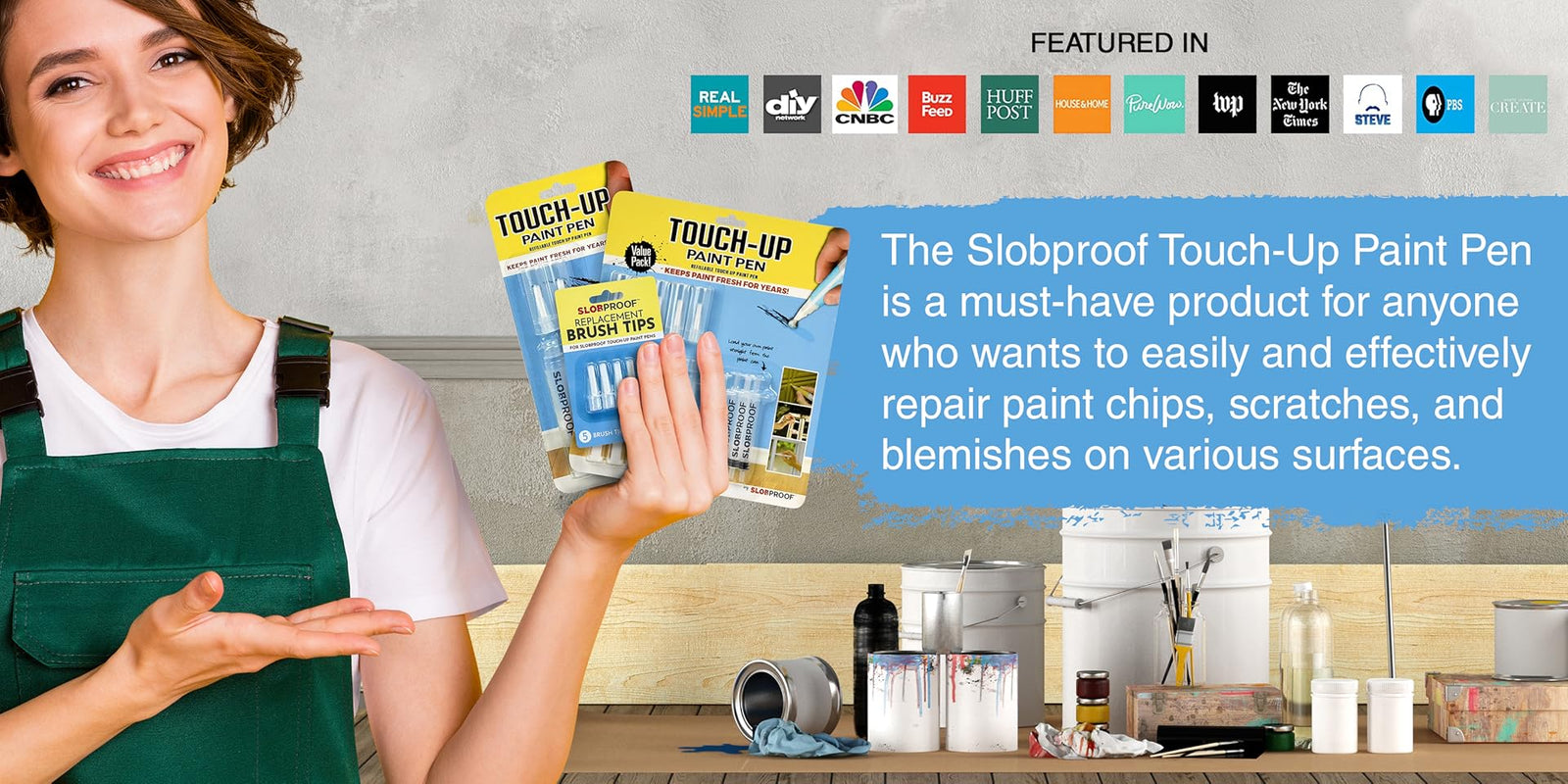 The Slobproof Touch-Up Paint Pen is a must-have product for anyone who wnts to easily repair.