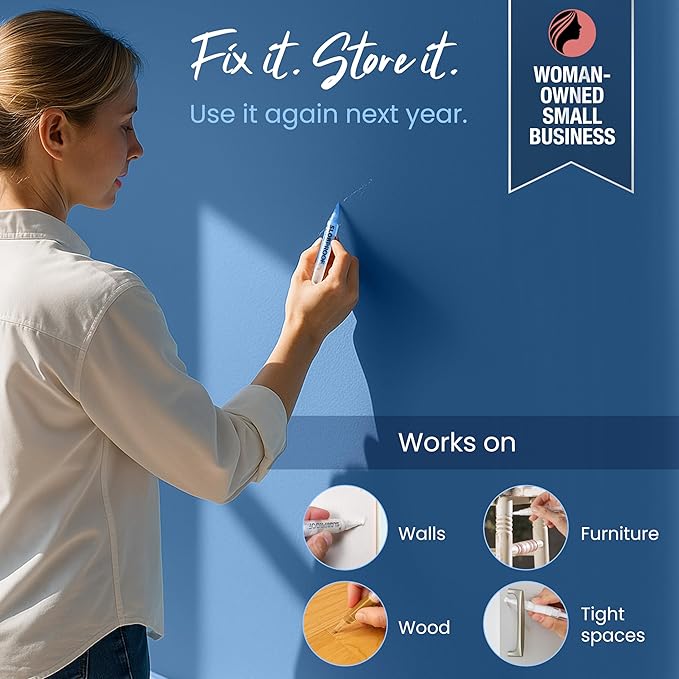 Woman-owned Small Business. Use Slobproof Refillable Touch-Up Paint Pen on walls, furniture, wood, tight spaces and more
