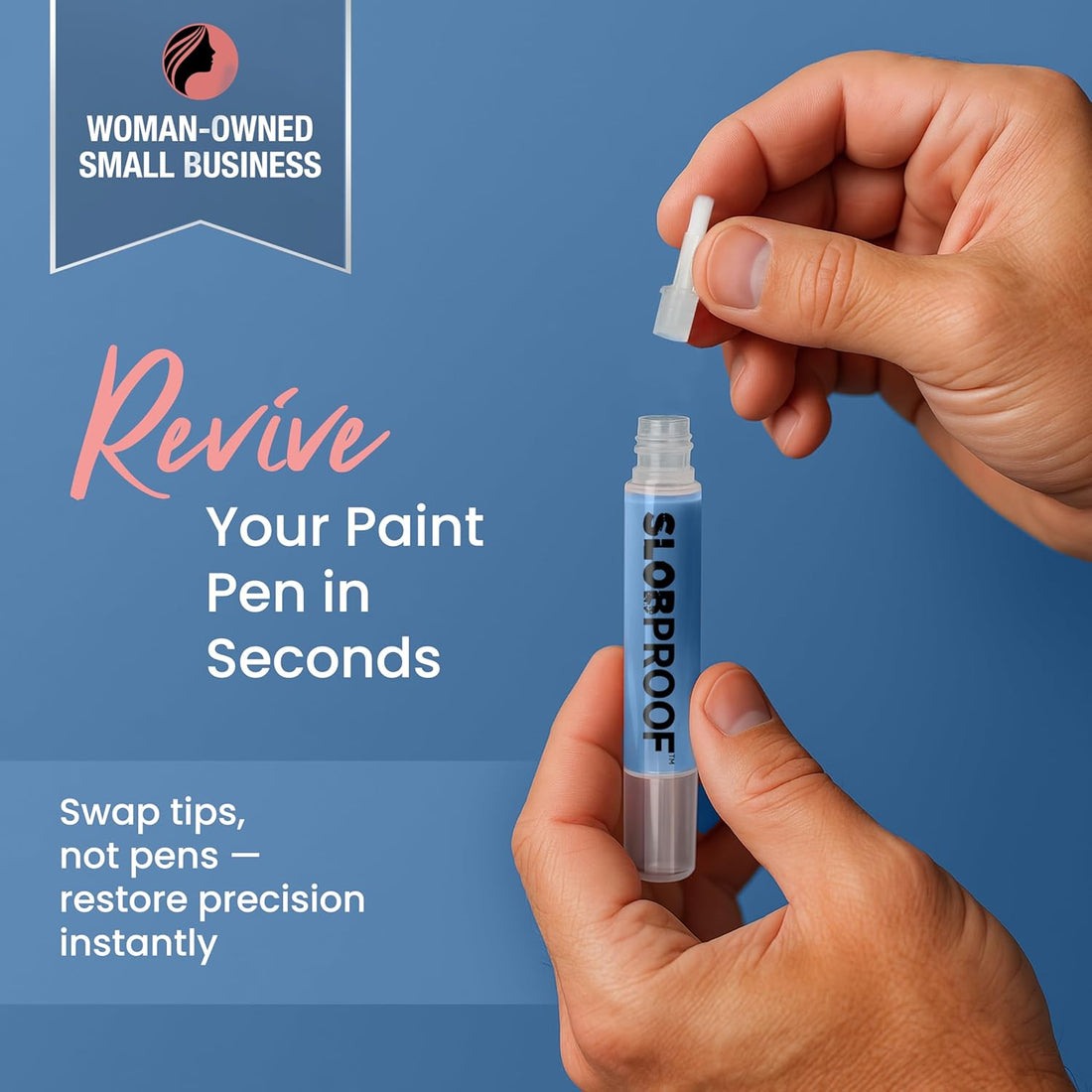 Revive your Slobproof Refillable Touch-Up Paint Pen in seconds. Swap tips, not pens - restore precision instantly!